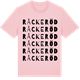 Pink Cotton t-shirt med Råckeröd ordlek t-shirt