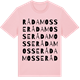 Pink Cotton t-shirt med Råda mosse ordlek t-shirt