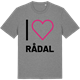 Mid Heather Gray t-shirt med Jag älskar Rådal t-shirt stort tryck