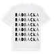 White t-shirt med Radbacka ordlek t-shirt