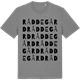 Mid Heather Gray t-shirt med Rådde Gård ordlek t-shirt