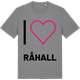 Mid Heather Gray t-shirt med Jag älskar Råhall t-shirt stort tryck