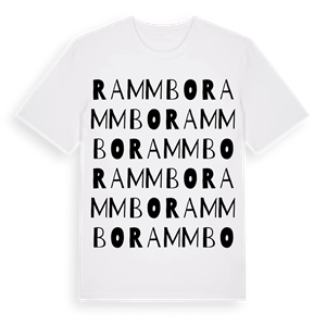Rammbo ordlek t-shirt – ekologisk bomull t-shirt från Pinshirt