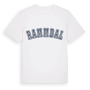 Rammdal college t-shirt – ekologisk bomull t-shirt från Pinshirt