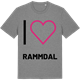 Mid Heather Gray t-shirt med Jag älskar Rammdal t-shirt stort tryck