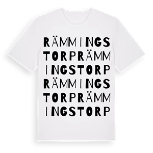 Rämmingstorp ordlek t-shirt – ekologisk bomull t-shirt från Pinshirt