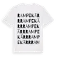 White t-shirt med Rampekärr ordlek t-shirt