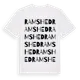 White t-shirt med Ramshed ordlek t-shirt