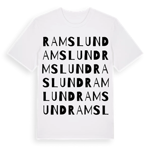 Ramslund ordlek t-shirt – ekologisk bomull t-shirt från Pinshirt