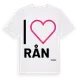 White t-shirt med Jag älskar Rån t-shirt stort tryck