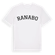 White t-shirt med Ranabo böjd t-shirt