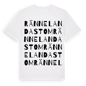 Rännelanda Stom ordlek t-shirt – ekologisk bomull t-shirt från Pinshirt