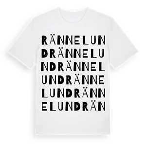 Rännelund ordlek t-shirt – ekologisk bomull t-shirt från Pinshirt
