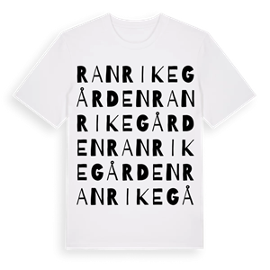 Ranrikegården ordlek t-shirt – ekologisk bomull t-shirt från Pinshirt