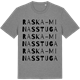 Mid Heather Gray t-shirt med Raska-Minas stuga ordlek t-shirt