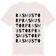 Vintage White t-shirt med Rasmustorp ordlek t-shirt