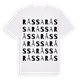 White t-shirt med Råssa ordlek t-shirt
