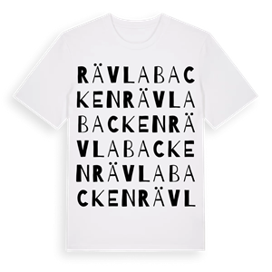 Rävlabacken ordlek t-shirt – ekologisk bomull t-shirt från Pinshirt