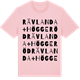Pink Cotton t-shirt med Rävlanda + Höggeröd ordlek t-shirt