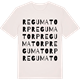 Vintage White t-shirt med Regumatorp ordlek t-shirt
