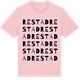 Pink Cotton t-shirt med Restad ordlek t-shirt