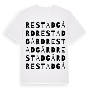 Restad Gård ordlek t-shirt – ekologisk bomull t-shirt från Pinshirt