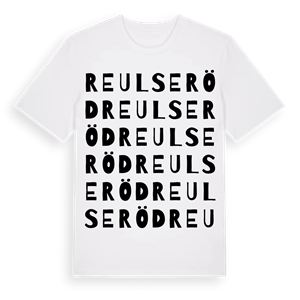 Reulseröd ordlek t-shirt – ekologisk bomull t-shirt från Pinshirt
