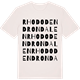 Vintage White t-shirt med Rhododendrondalen ordlek t-shirt
