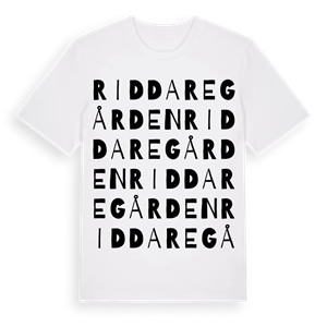 Riddaregården ordlek t-shirt – ekologisk bomull t-shirt från Pinshirt