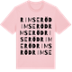 Pink Cotton t-shirt med Rimseröd ordlek t-shirt