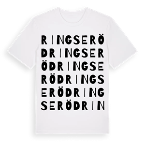 Ringseröd ordlek t-shirt – ekologisk bomull t-shirt från Pinshirt