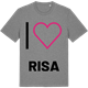 Mid Heather Gray t-shirt med Jag älskar Risa t-shirt stort tryck
