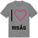 Mid Heather Gray t-shirt med Jag älskar Risås t-shirt stort tryck