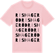 Pink Cotton t-shirt med Rishageröd ordlek t-shirt