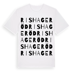 Rishageröd ordlek t-shirt – ekologisk bomull t-shirt från Pinshirt