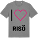 Mid Heather Gray t-shirt med Jag älskar Risö t-shirt stort tryck