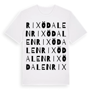 Rixödalen ordlek t-shirt – ekologisk bomull t-shirt från Pinshirt