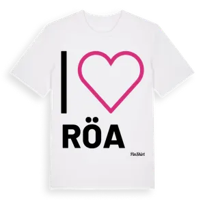 Jag älskar Röa t-shirt stort tryck – ekologisk bomull t-shirt från Pinshirt