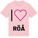 Pink Cotton t-shirt med Jag älskar Röå t-shirt stort tryck