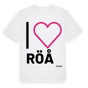 Jag älskar Röå t-shirt stort tryck – ekologisk bomull t-shirt från Pinshirt