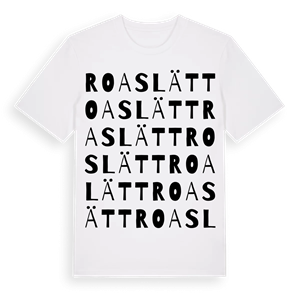 Roaslätt ordlek t-shirt – ekologisk bomull t-shirt från Pinshirt
