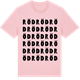 Pink Cotton t-shirt med Röd ordlek t-shirt