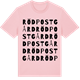 Pink Cotton t-shirt med Röd Postgård ordlek t-shirt