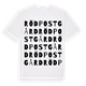 White t-shirt med Röd Postgård ordlek t-shirt