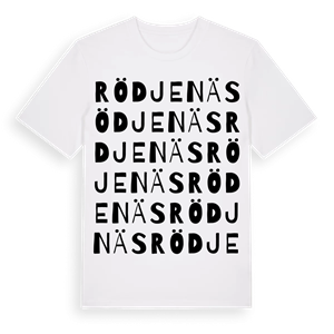 Rödjenäs ordlek t-shirt – ekologisk bomull t-shirt från Pinshirt