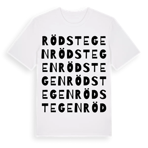 Rödstegen ordlek t-shirt – ekologisk bomull t-shirt från Pinshirt