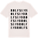 Vintage White t-shirt med Rolfsbyn ordlek t-shirt