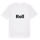 White t-shirt med Roll fetstil t-shirt