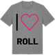 Mid Heather Gray t-shirt med Jag älskar Roll t-shirt stort tryck