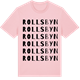 Pink Cotton t-shirt med Rollsbyn ordlek t-shirt